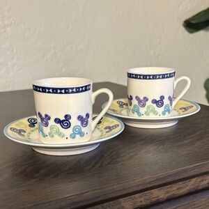Disney At Home Ceramic Espresso cups with saucers Set of 2